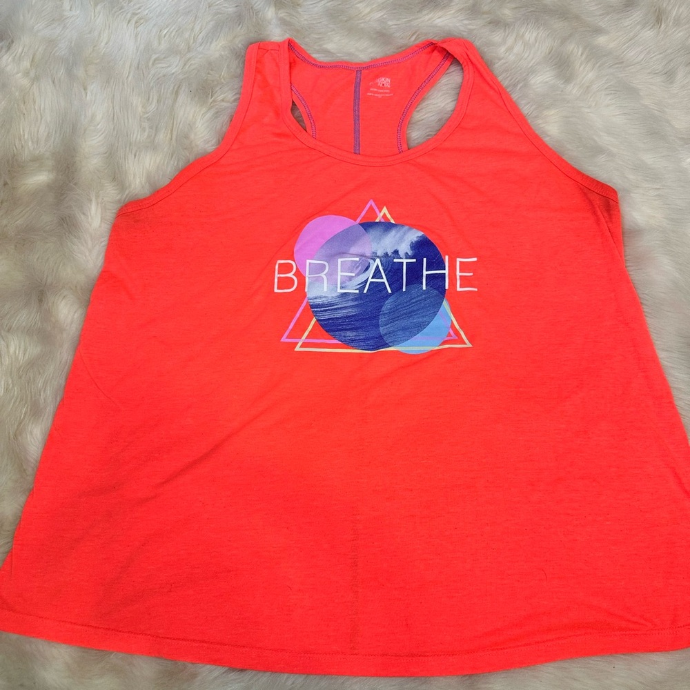 Danskin Orange Red Sleeveless Crop Tank Top